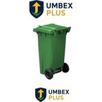 Umbex Tıbbı Atık Plastik Çöp Konteyneri 120 Litre Konteyner - A Isıya Karşı Dayanıklı- - Yeşil