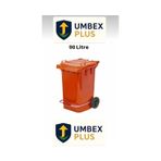 Umbex Tıbbi Atık Plastik Pedallı Çöp Konteyneri 90 Litre Plastik Konteyner - A Isıya Karşı Dayanıklı Turuncu