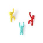 Umbra Buddy Kanca - Ceketler, şallar, çantalar, sırt çantaları, havlular ve daha fazlası için dekoratif duvar askısı, 3'lü set, renkli sınıflandırılmış, M