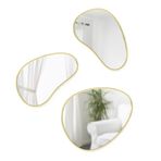 Umbra Hubba Pebble Duvar Montaj Aynaları, 3'lü Set, Pirinç