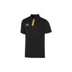 UMBRO Erkek Siyah Polo yaka T-Shirt Yarım Fermuarlı Kısa Kol Umbro TF-0145 Camp Polo T-Shirt