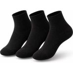 Umel Tekstil Bayan Bambu Patik Çorap 3'lü Set Burun Dikişsiz - 36 - 40 - Siyah