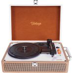 Umie Vintage Nostaljik Retro Pikap Plak Çalar Iğne Dahil 3.5mm (Şarjlı Bluetooth Aux Hoparlörlü 3 Devir)