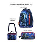 ÜMİT ÇANTA Cennec Astronaut Okul Çantası Seti – Sırt Çantası + Termal Beslenme Çantası + Kalem Çantası