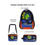 ÜMİT ÇANTA Cennec Sevimli Dino Okul Çantası Seti – Sırt Çantası + Termal Beslenme Çantası + Kalem Çantası