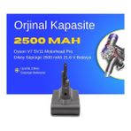 Ümit Maker Dyson V7 SV11 Motorhead Pro Dikey Süpürge 2500 mAh 21.6 V Batarya – Orjinal Uyumlu Uzun Ömürlü, Yüksek Performans Pil
