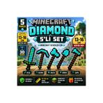 ümit toys Minecraft Diamond 5'li Büyük Tool Seti -Kılıç Kazma Balta Kürek Çapa 3D Baskı Oyuncak