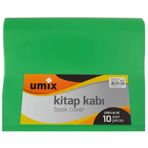 Umix Yeşil 10'lu Bantlı Hazır Kitap Kabı
