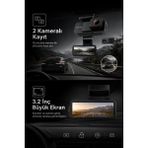 Umo Teknoloji Araç Içi Kamera 4K Hd Görüntü Wifi Gps Adas Özellikli Yapay Zekalı 24 Saat Çalışma Gece Görüşlü G-Sensör Araç Kamerası