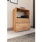 umondesign 4 Raflı 2 Kapaklı Ayakkabılık Çok Amaçlı Dekoratif Dolap Çam