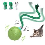 umosis İnteraktif Kedi Topu Oyuncak, Hareket Aktif Otomatik Hareketli Top Oyuncak Uzun Kuyruklu Teaser/Simülasyon Kuş Ses/USB Şarj Edilebilir Kedi Oyuncakları Kendi Kendine Oyun, Çap: 4,8 cm