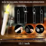 UmoTech Dumansız Alevsiz Damlasız LED Mumlar Uzaktan Kumanda Seti Parlak Pilli Titreşimli Yangın Riski Yok - Beyaz