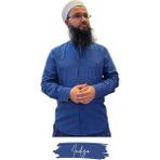 Umre Market Tam Düğme Keten Saffan Gömlek - Indigo - Lacivert - 2XL