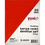 Umur 70 90 Oyal Karışık Renkli Davetiye Zarfı