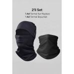 Umut Tekstil Termal Kar Maskesi ve Termal Boyunluk 2'li Set,unisex Termal Kar Maskesi ve Termal Boyunluk