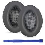 umvowuxa Bose QuietComfort 35 (QC35) ve QuietComfort 35 II kulaklıklar için yedek kulak yastığı, yüksek kaliteli, rahat protein deriden ve ses yalıtımlı hafızalı köpükten (koyu gri)