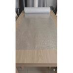Ün.k 140 X 100 Cm Silinebilir Lüks Masa Örtüsü Şeffaf Hasır Desen Gri Pvc Masa Örtüsü