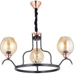 Ünal Aydınlatma Mosso-1 Metal Statık Fırın Boyalı Bakır Kaplama Detaylı Bal Camlı Monte Avize