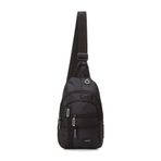 Ünal Çanta Body Bag Usb Çıkışlı Çapraz Göğüs Ve Sırt Çantası-qatro 2333 SİYAH-BEYAZ Orta Boy