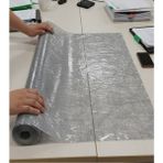 Ünal File 140 x 300 cm Silinebilir Lüks Masa Örtüsü Şeffaf Hasır Desen Gri Pvc Masa Örtüsü