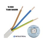 Ünal Kablo 3x1.5 Nym - 45 Metre Tek Damar Antigron Kablo - Beyaz