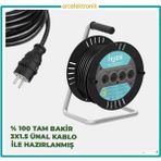 Ünal Kablo 4 Lü Makarali (10 Ile 25 Metre) Arası 3x1.5 Yüzde Yüz Tam Bakir Ünal Kablolu Seyyar Uzatma . - 24 METRE