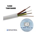 Ünal Kablo 4x2.5 Nym - 50 Metre Tek Damar Antigron Kablo - Beyaz