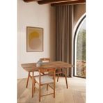 Unboxdeco 6 Kişilik Slim Masif Ceviz Ahşap Masa Takımı, 6 Adet Alaçatı Ceviz Sandalye - Bej 150x80 - 150 x 80 x 74,5 cm