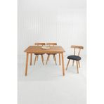 Unboxdeco Alaçatı 4 Kişilik Masif Kayın Ahşap Masa Takımı, 4 Nesrin Sandalye - 115X80 cm - Antrasit