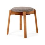 Unboxdeco Arc Ceviz Puf Tabure Yuvarlak Modern Bench Oturak Tekli (Gri)