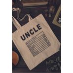 Uncle Nutrition Facts Dayı Amca Hediyelik Baskılı %100 Pamuklu Ham Bez Bej Çanta