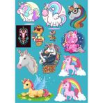 Uncorn Sticker Set-1 12 Parça Telefon, Tablet, Defter, Laptop Sticker
