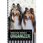 Undated Hourly Organizer: Hardcover / 6x9 / 1 Page Per Day / 6AM - 7PM / One Year Of Organization/With To Do List - Note Section/Meal - Water Tracker/Schedule Gift/Rough Collie Dog Art Cover