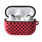 UnDePlus Apple Airpods Pro 1. Nesil Uyumlu Kılıf Nike Delikli Koruyucu Silikon Kapak Kırmızı-Siyah