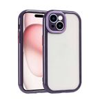 UnDePlus Apple iPhone 15 İle Uyumlu Kılıf Renkli Dizayn Kamera Çerçeve Korumalı Vitamin Kapak Derin Mor