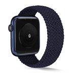 UnDePlus Apple Watch 10 42mm - 38/40/41mm Kordon Small Örgü Solo Loop Kordon 38 2/3/4/5/6/se/7/8/9 Lacivert