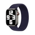 UnDePlus Apple Watch 42/44/45/46/49mm Kordon Medium Örgü Solo Loop Kordon 32 147mm 2/3/4/5/6/se/7/8/9/10/ultra Blue Cobalt