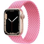 UnDePlus Apple Watch 42/44/45/46/49mm Kordon Small Örgü Solo Loop Kordon 32 127mm 2/3/4/5/6/se/7/8/9/10/ultra Pembe