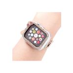 UnDePlus Apple Watch 7 8 9 41mm 3D Figürlü Taşlı Ekran Koruyuculu Sert PC Kasa Koruyucu