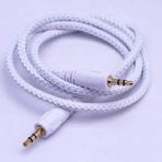 UnDePlus Aux Audio Kablo 3.5mm Jack Halat Aux Kablo Standart Beyaz