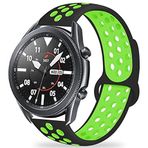 UnDePlus Huawei Watch 3 GT GT2 GT2e GT3 GT4 GT5 Pro 46mm SE Elite Kordon Nike Spor Kordon Siyah-Yeşil