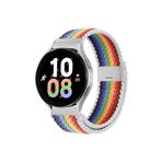 UnDePlus Huawei Watch GT 6/5/4/3/2 Pro 46mm Ultimate SE Elite Kordon Metal Klipsli Flexi Örgü Beyaz Gökkuşağı