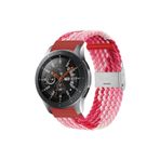 UnDePlus Huawei Watch GT 6/5/4/3/2 Pro 46mm Ultimate SE Elite Kordon Metal Klipsli Flexi Örgü Beyaz-Pembe