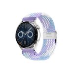 UnDePlus Huawei Watch GT 6/5/4/3/2 Pro 46mm Ultimate SE Elite Kordon Metal Klipsli Flexi Örgü Lila-Mavi