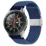 UnDePlus Huawei Watch GT GT2 GT3 GT4 42mm/Honor Magic 2 Kordon Metal Klipsli Flexi Örgü Benekli Lacivert