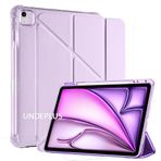 UnDePlus iPad Air 3 10.5 ile uyumlu Kılıf Kalem Bölmeli Trifolding Case A2152 A2123 A2153 A2154 Lila