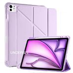 UnDePlus iPad Pro 11 3. Nesil ile uyumlu Kılıf Kalem Bölmeli Trifolding Case A2377 A2459 A2301 A2460 Lila
