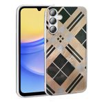 UnDePlus Samsung Galaxy A36 ile uyumlu Kılıf Leopar Kurdele Ekose Desenli Mep Kapak Geometrik