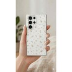 UnDePlus Samsung Galaxy S24 Ultra ile uyumlu Kılıf Küçük Çiçek Dallar Desenli Parlak Silikon Kapak BS1