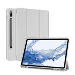 UnDePlus Samsung Galaxy Tab S8 Ultra 14.6" 2022 SM-X900/ X906 ile uyumlu Kılıf Kalem Bölmeli Smart Case Gri